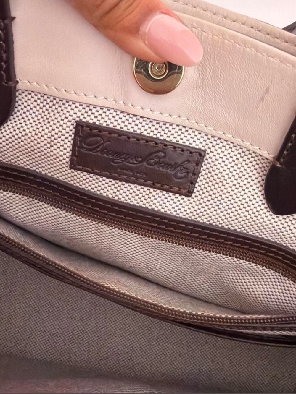 Dooney & Bourke large Barlow Black Woven Leather Satchel - Picture 6 of 7